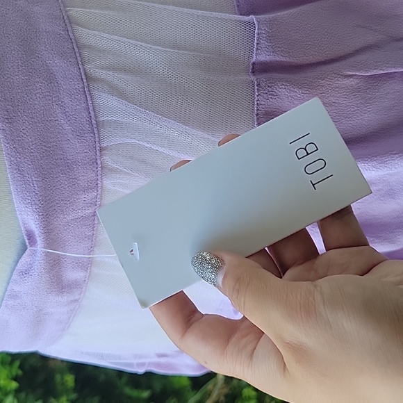 Tobi Light Purple Mini Skirt with Sheer Mesh Panels NWT - Picture 6 of 7